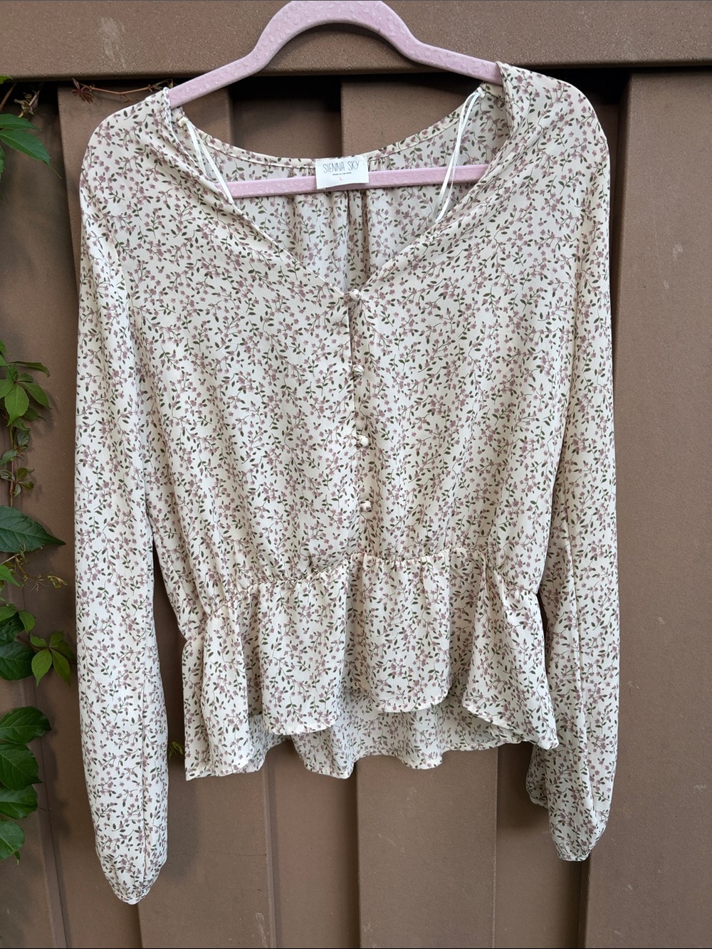 Sienna Sky Cream Floral Peplum Top